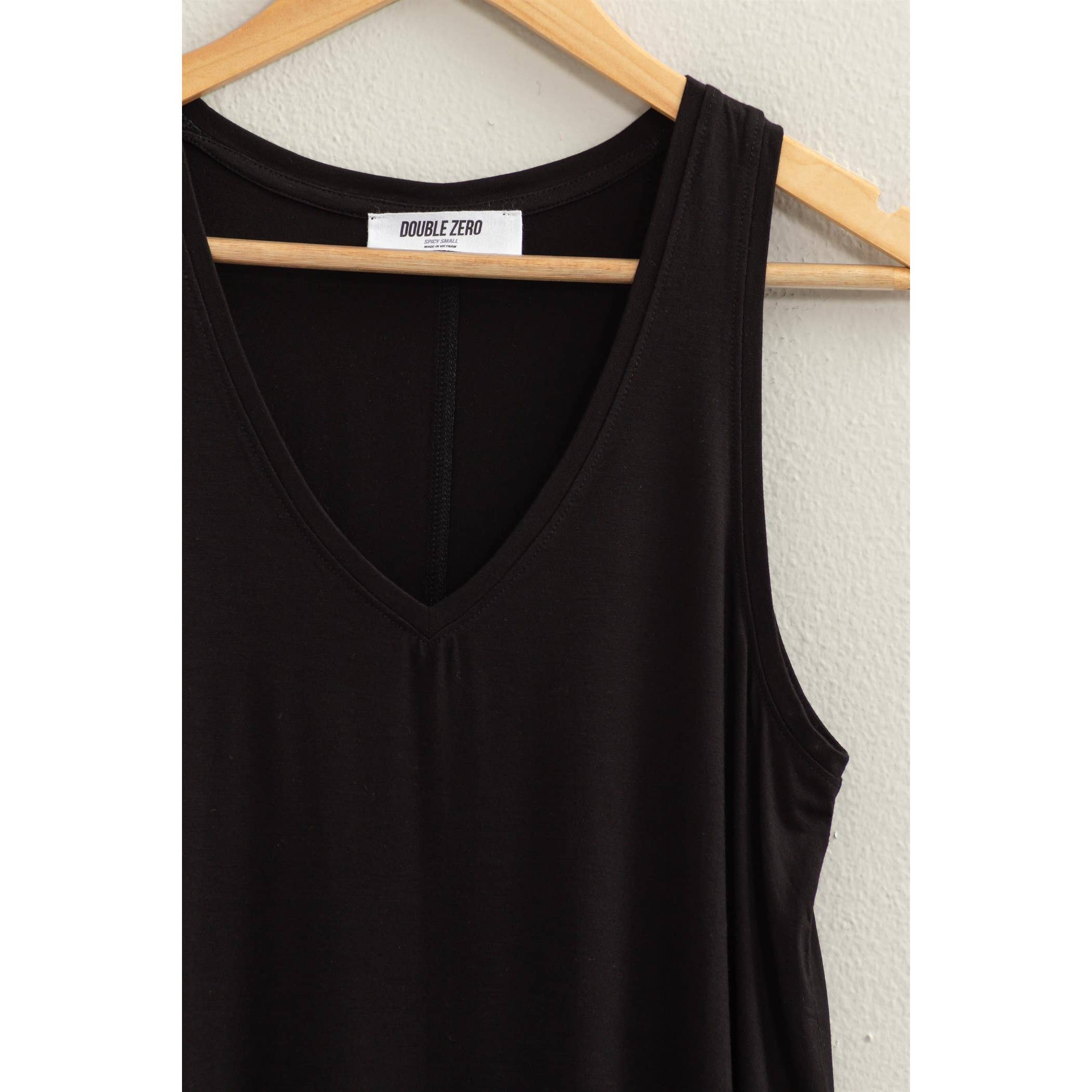 V-Neck Tank Top BLACK