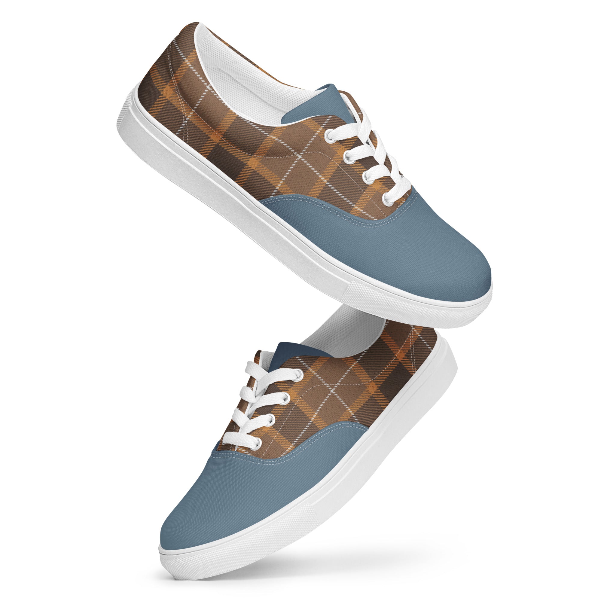 Plaid Women’s lace-up canvas shoes