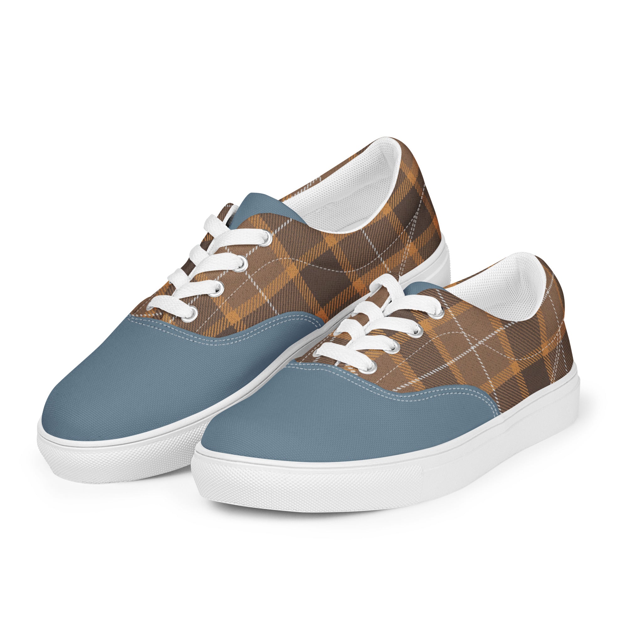 Plaid Women’s lace-up canvas shoes