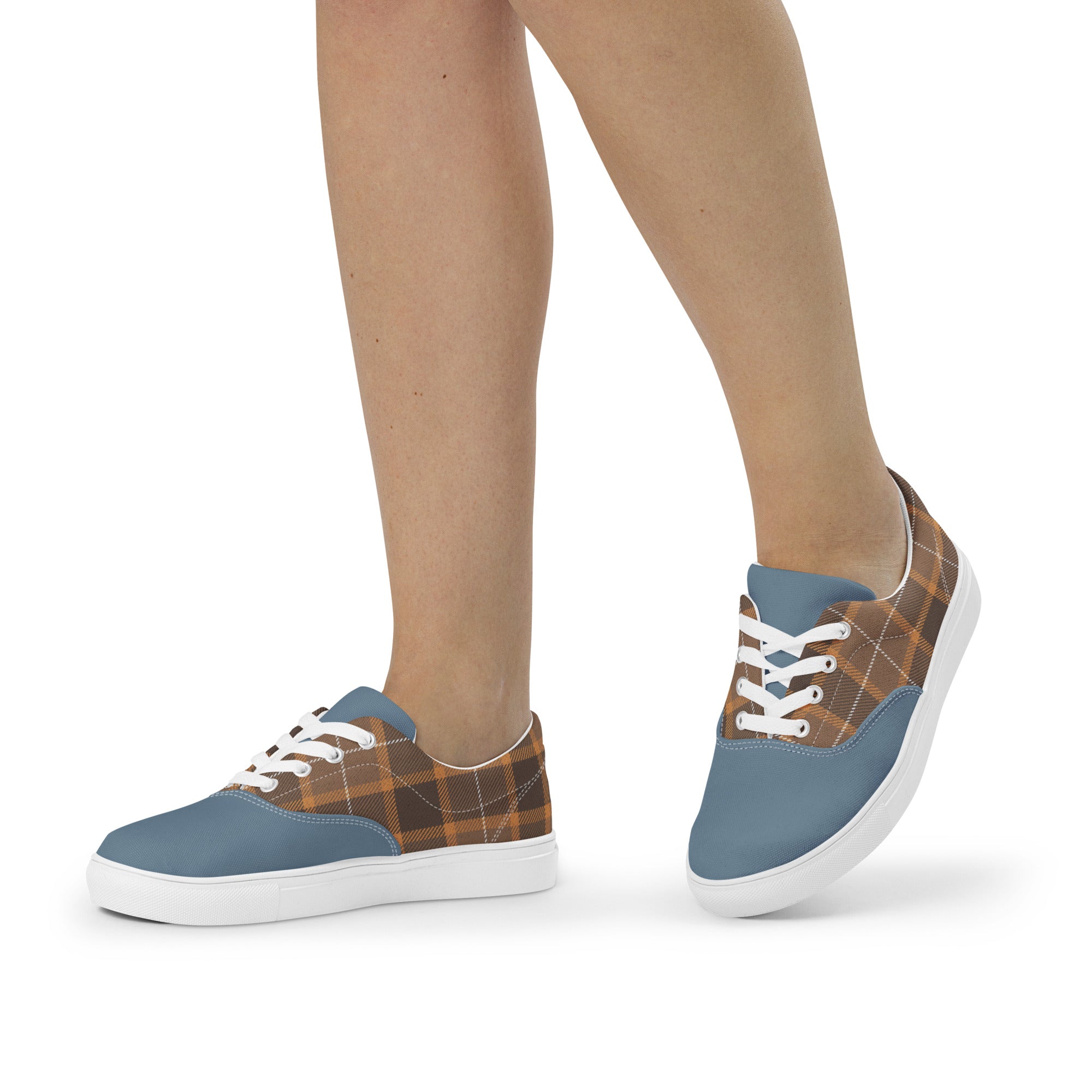 Plaid Women’s lace-up canvas shoes