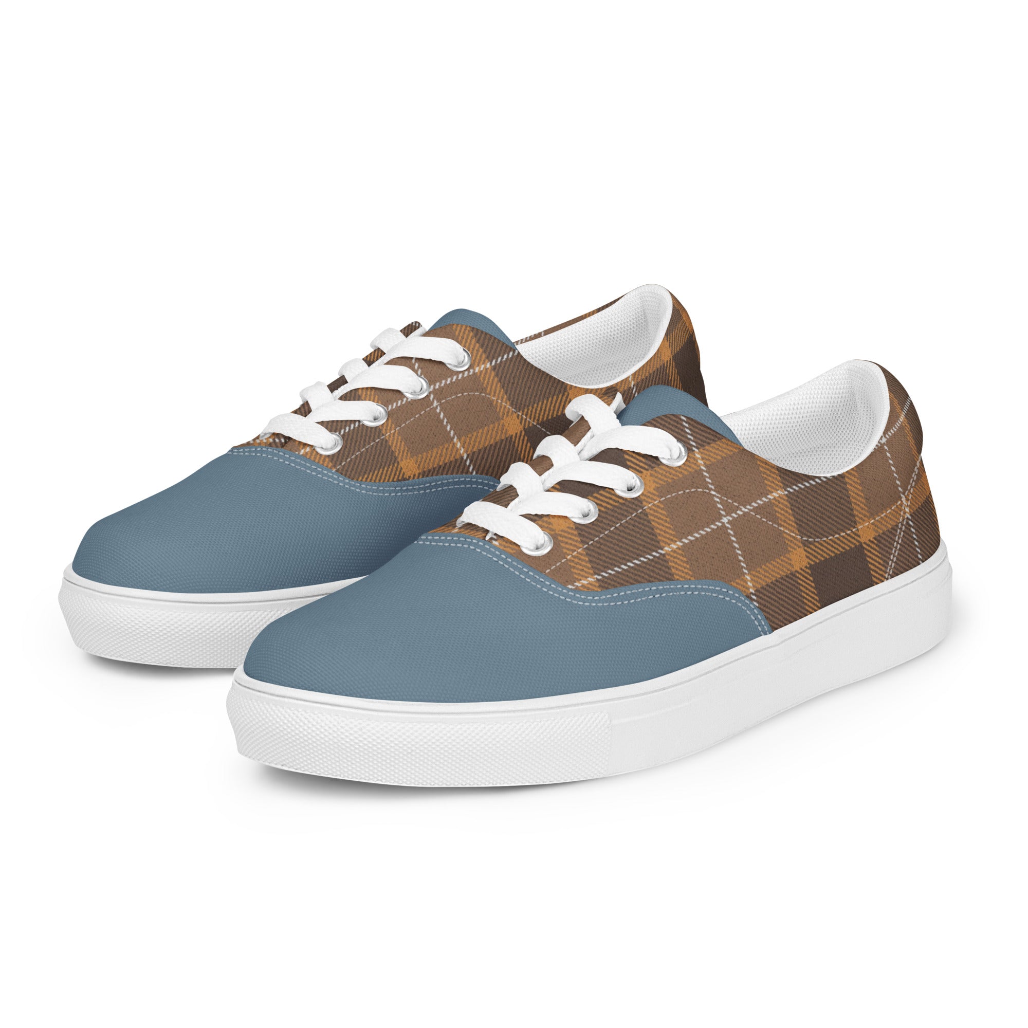 Plaid Women’s lace-up canvas shoes