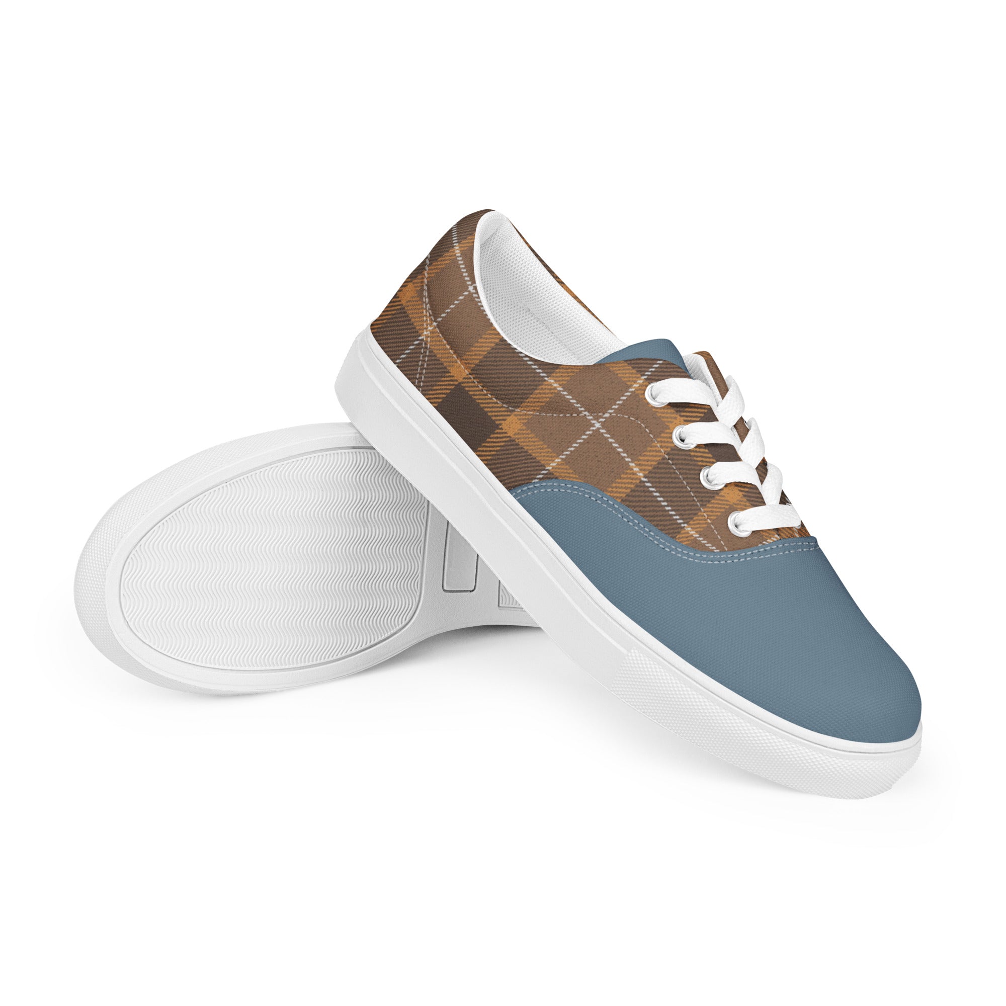 Plaid Women’s lace-up canvas shoes