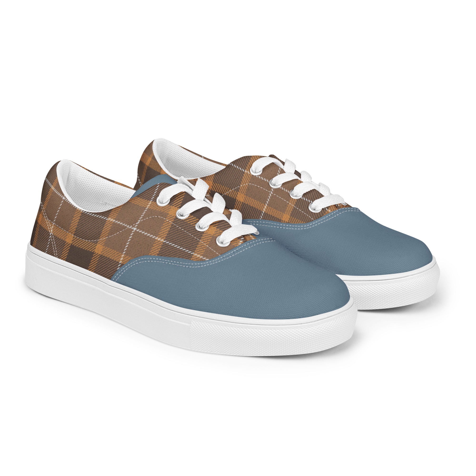 Plaid Women’s lace-up canvas shoes