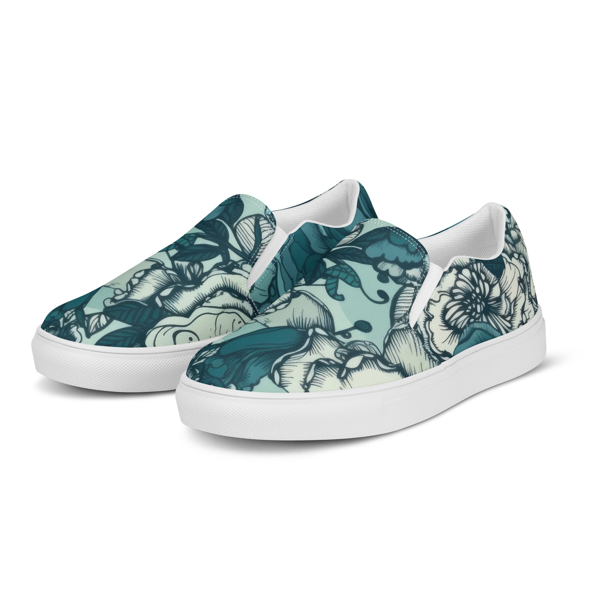 Blossom Blues Women’s slip-on canvas shoes