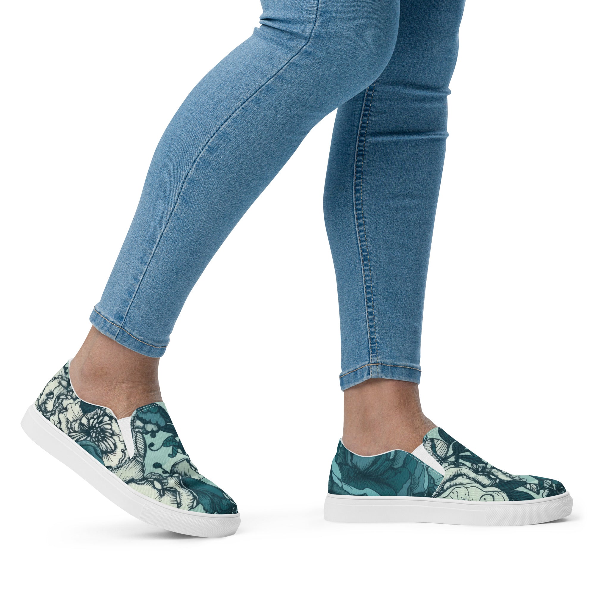 Blossom Blues Women’s slip-on canvas shoes