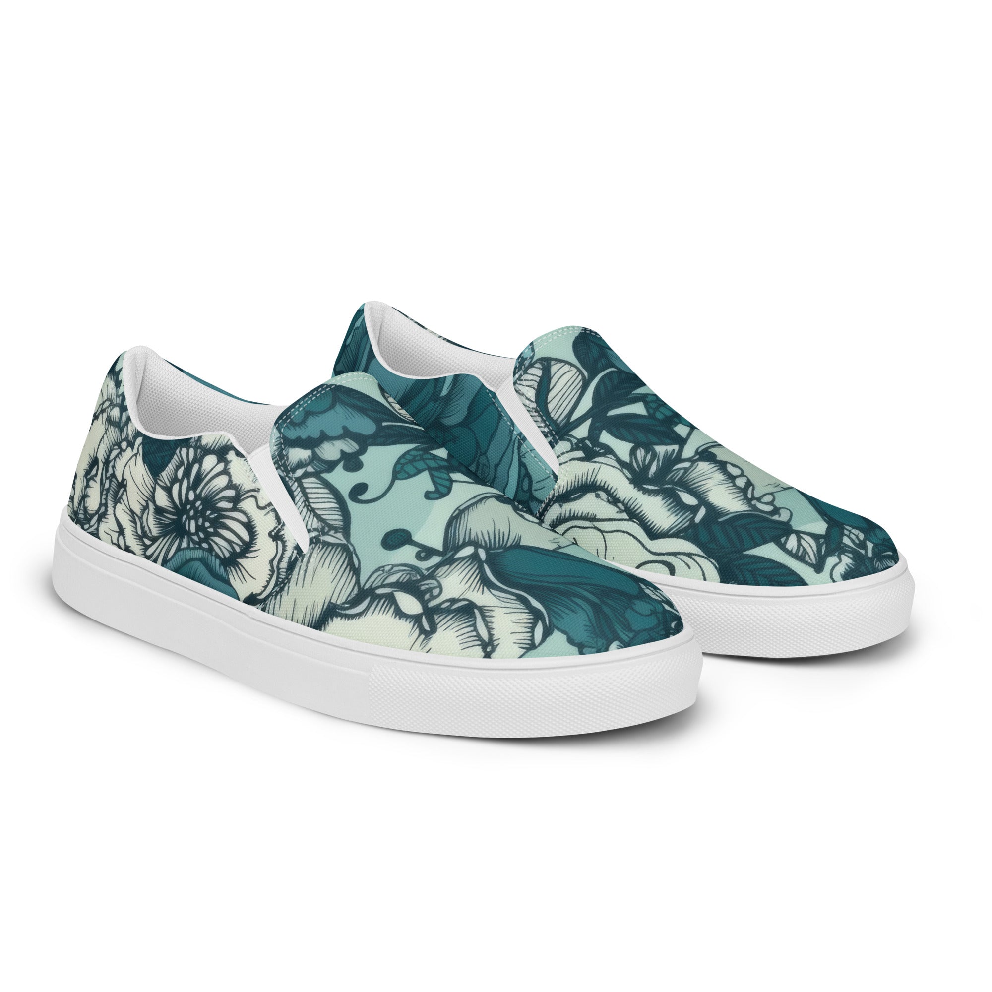 Blossom Blues Women’s slip-on canvas shoes