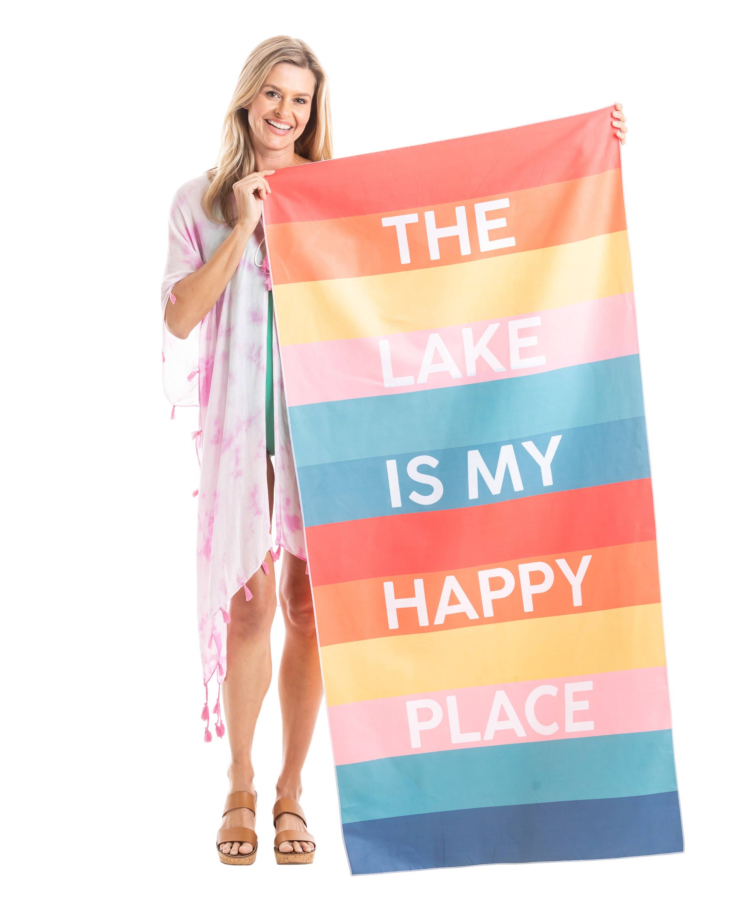 The Lake Is My Happy Place Quick Dry Towel
