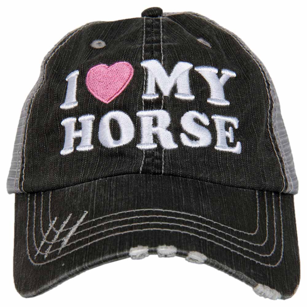 I Love My Horse Trucker Hat: Black