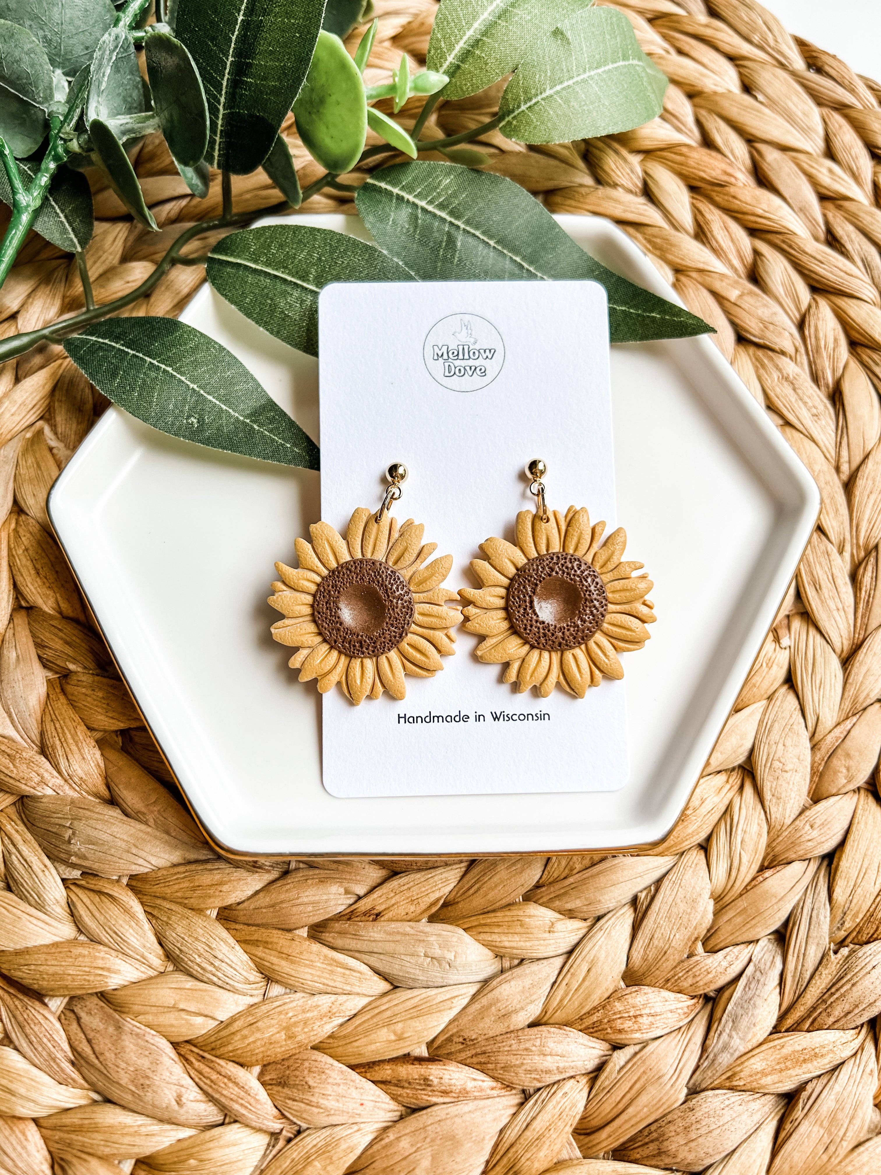 Boho Sunflower Dangle Earrings
