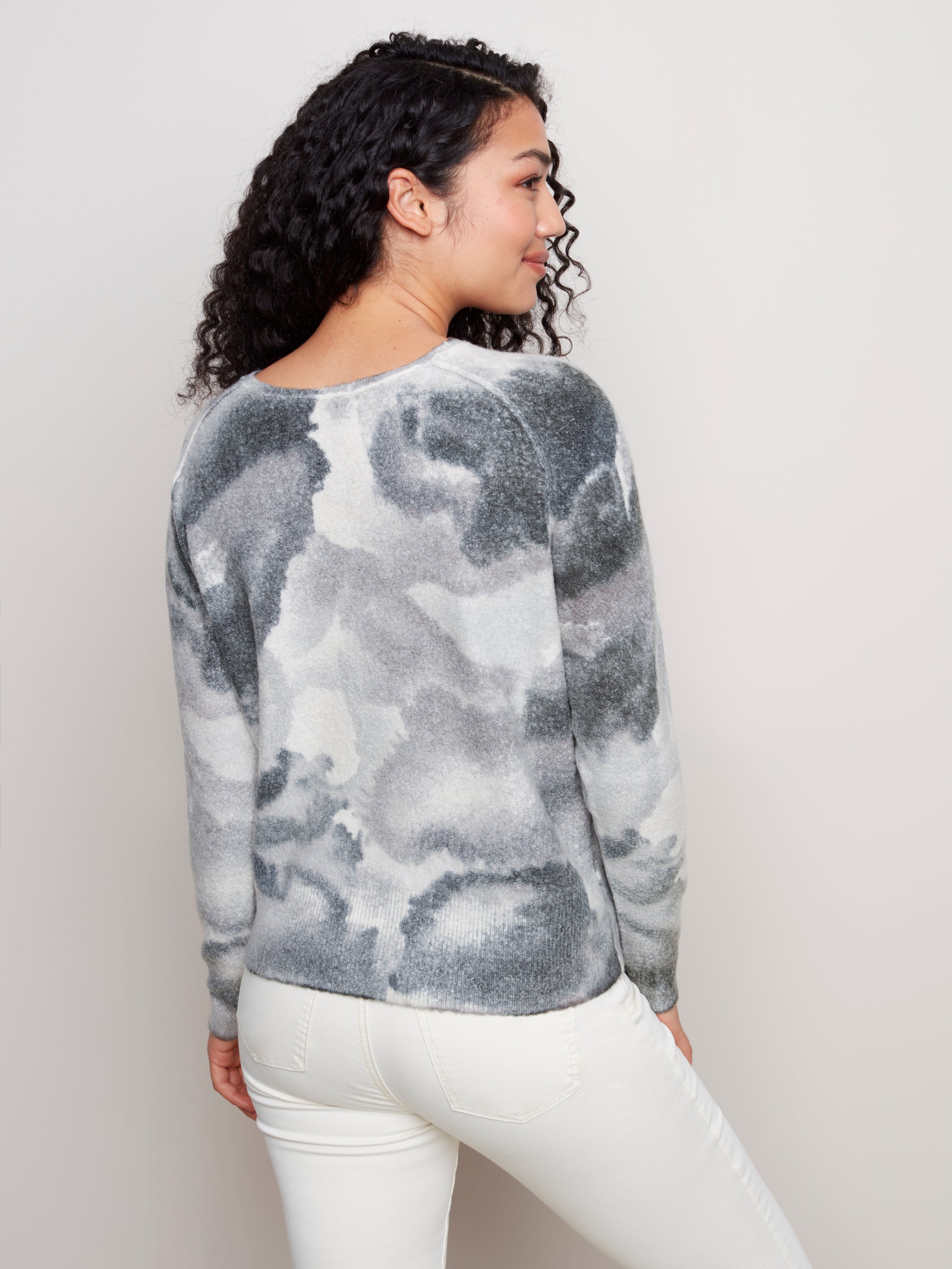 Reversible Printed Sweater CHARCOAL