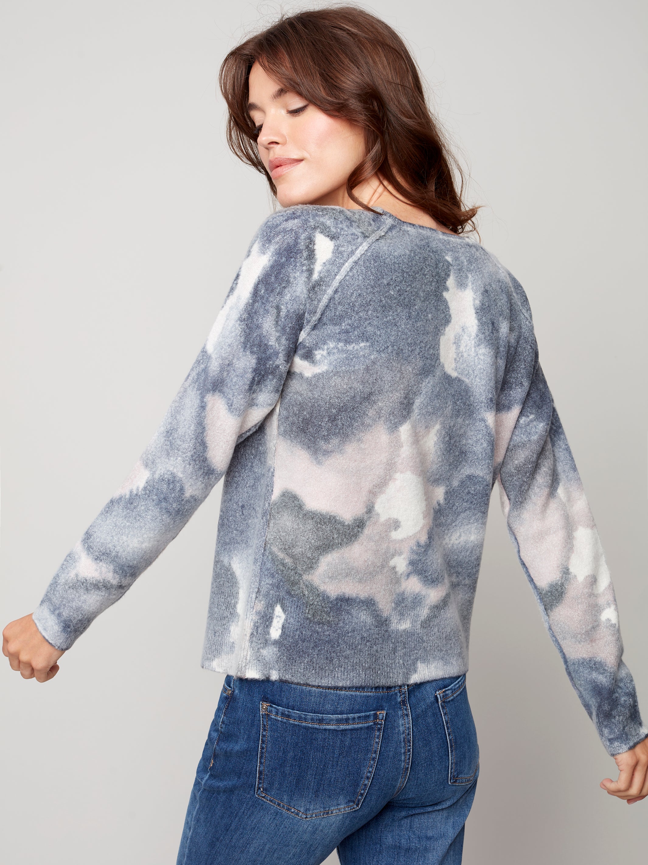 Reversible Printed Sweater LILAC