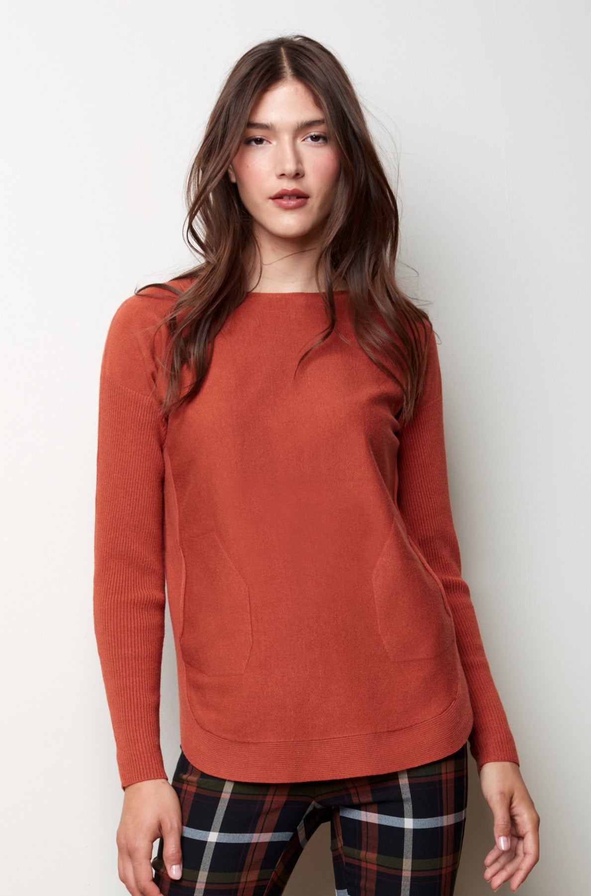 Cuff Lace-Up Detail Sweater SPICE