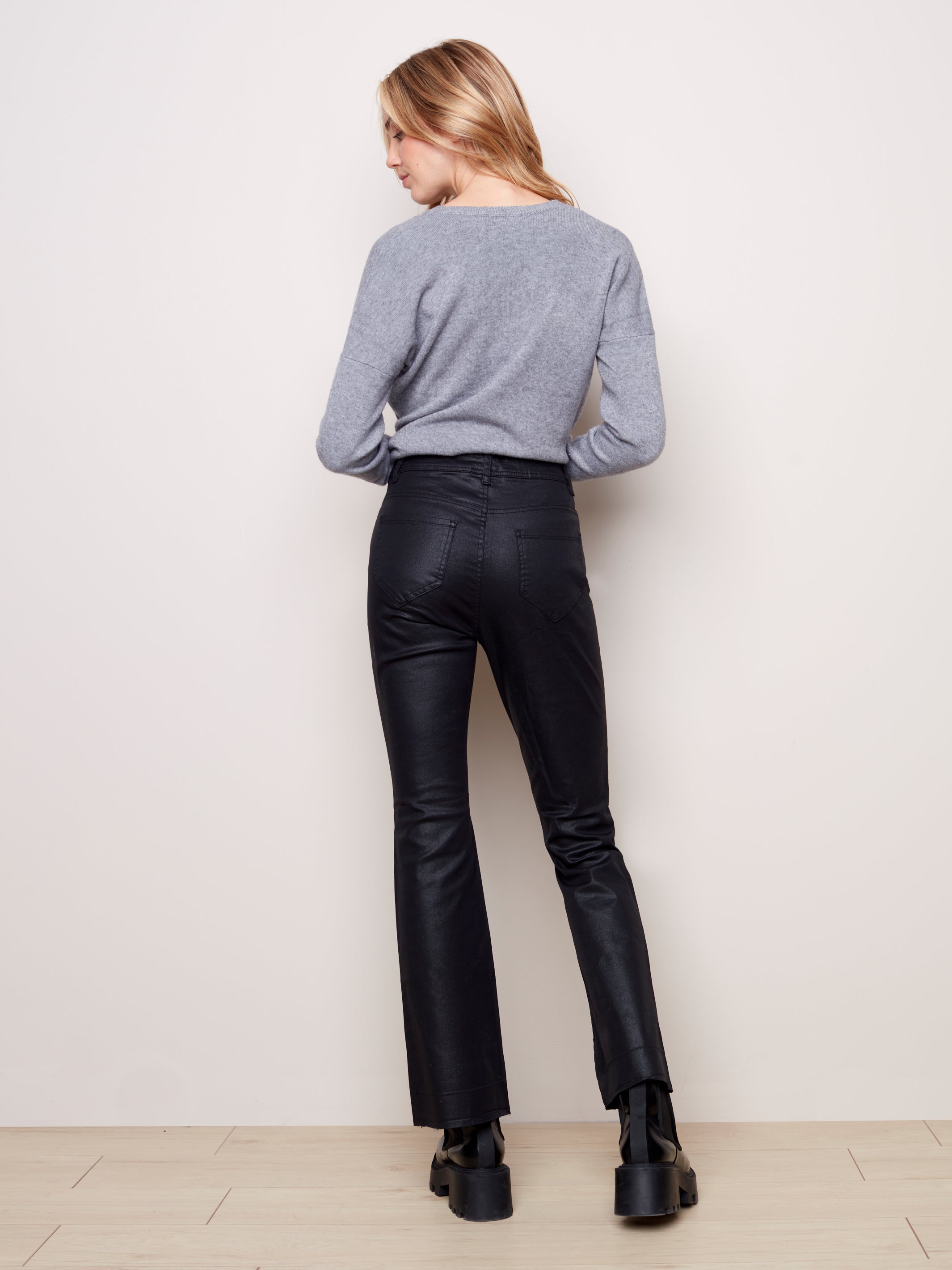 Solid Wax Twill Flare Pant