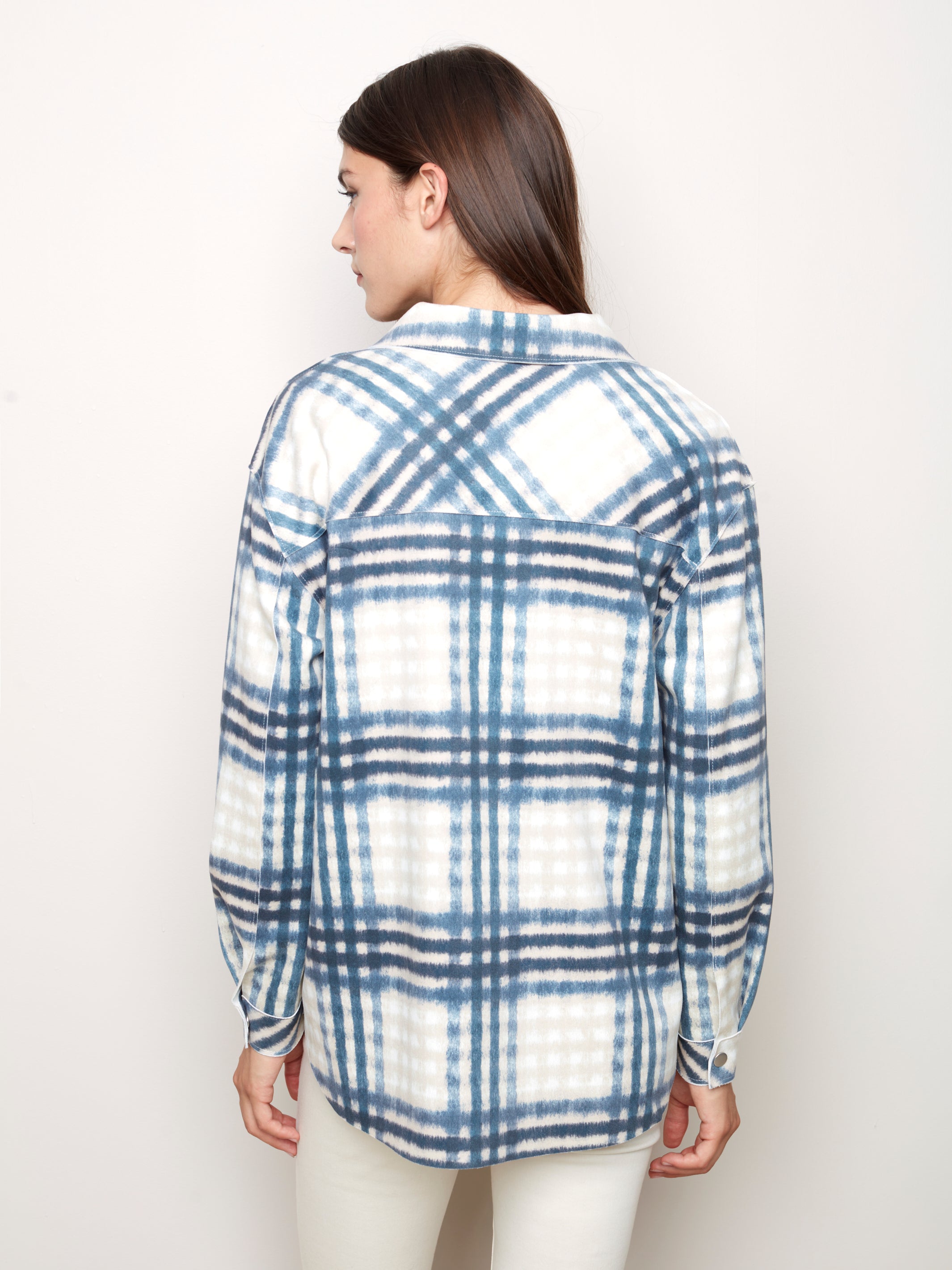 Plaid Scuba Shirt Jacket