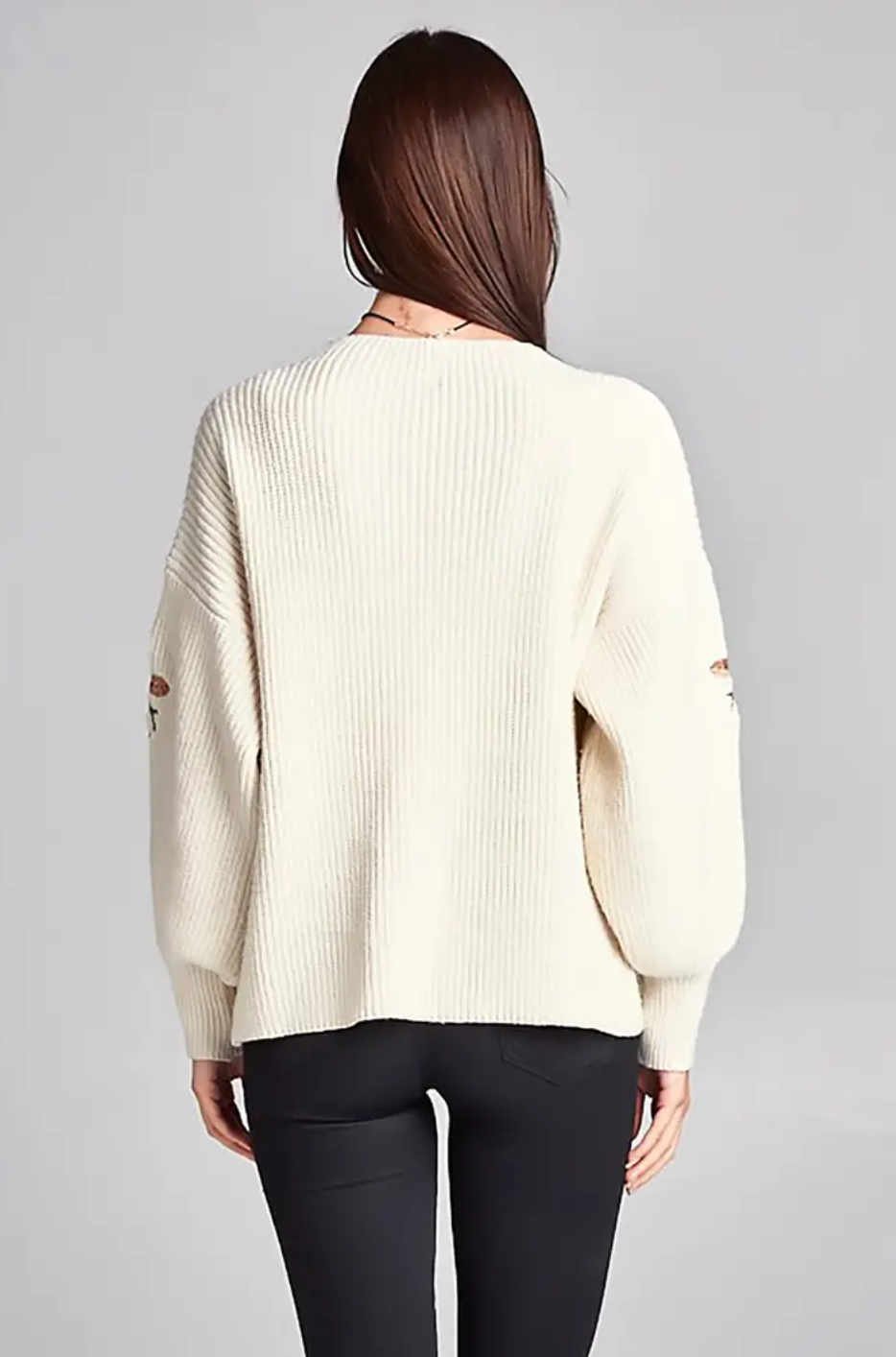 Knit Embroidered Sweater Cardigan