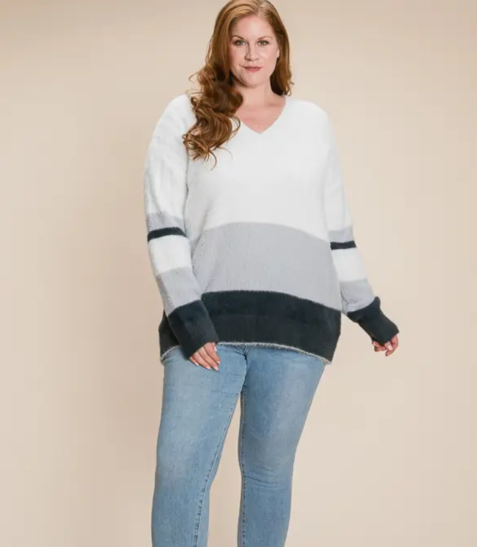 Mohair Colour Block Sweater