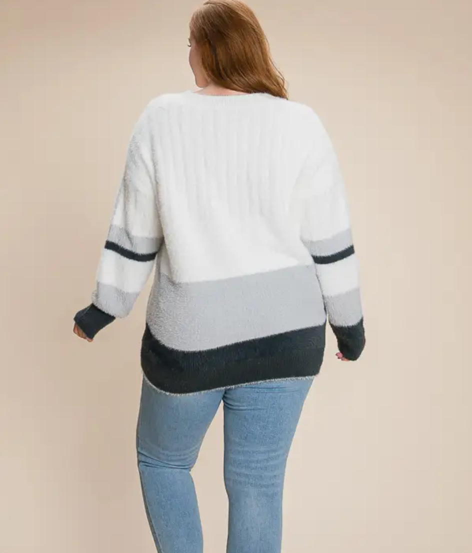 Mohair Colour Block Sweater