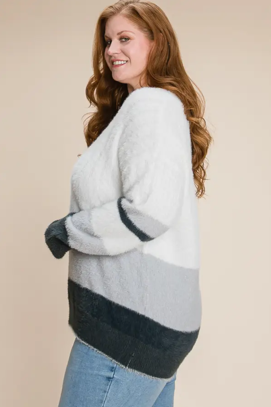 Mohair Colour Block Sweater