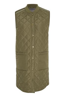 CUDonia Quilted Snap Up Long Vest