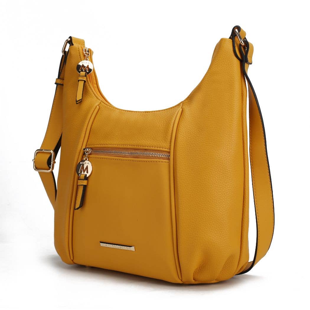 MKC Vegan Leather Shoulder Handbag MUSTARD